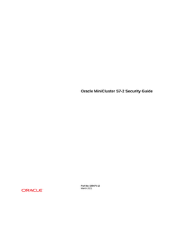 Oracle Minicluster S7-2 Security Guide