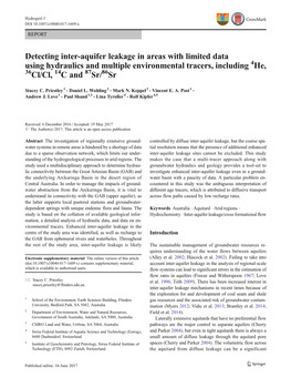 Detecting Inter-Aquifer Leakage in Areas with Limited Data Using Hydraulics and Multiple Environmental Tracers, Including 4He, 36Cl/Cl, 14Cand87sr/86Sr