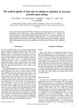 The Urethral Glands of Male Mice in Relation to Depletion of Secretory Granules Upon Mating M