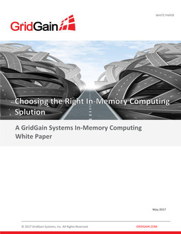 A Gridgain Systems In-Memory Computing White Paper