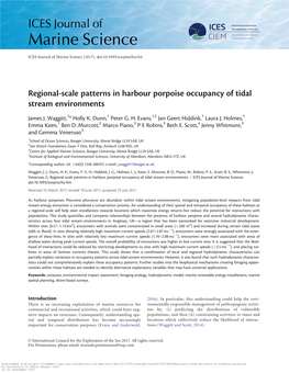 Regional-Scale Patterns in Harbour Porpoise Occupancy of Tidal Stream Environments