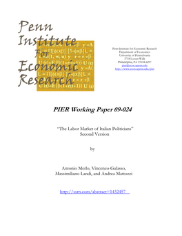 PIER Working Paper 09-024