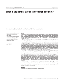 What Is the Normal Size of the Common Bile Duct?