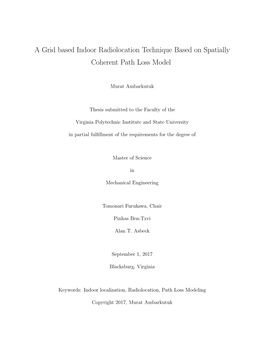 A Grid Based Indoor Radiolocation Technique Based on Spatially Coherent Path Loss Model