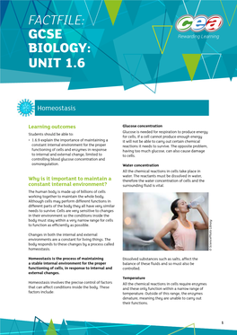 Factfile: Gcse Biology: Unit 1.6