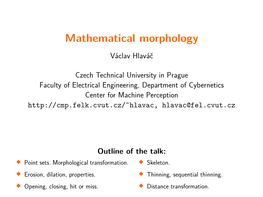 Mathematical Morphology