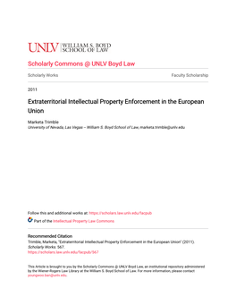 Extraterritorial Intellectual Property Enforcement in the European Union