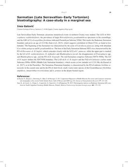 Sarmatian (Late Serravallian–Early Tortonian) Biostratigraphy: a Case-Study in a Marginal Sea