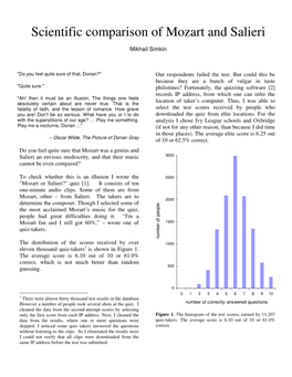 Scientific Comparison of Mozart and Salieri