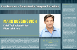 MARK RUSSINOVICH Chief Technology Officer Microsoft Azure