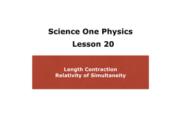 L20 Length Contraction