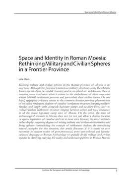 Space and Identity in Roman Moesia