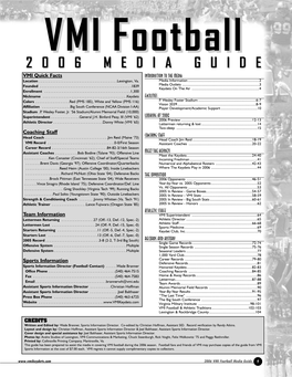 2006 Football Media Guide1-Corrected.Qxp