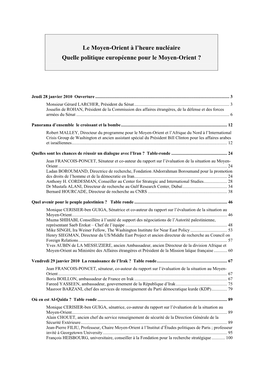 Le Moyen-Orient À L'heure Nucléaire