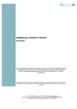 COMMERCIAL PROPERTY REPORT June 2015