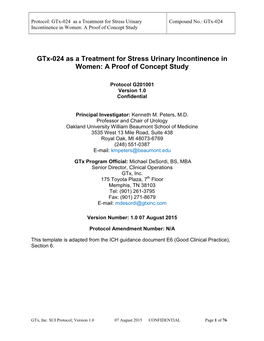 Enobosarm As a Treatment for Stress Urinary