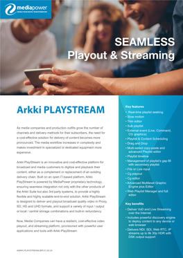 Arkki PLAYSTREAM Brochure