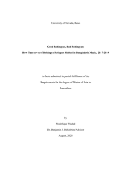 How Narratives of Rohingya Refugees Shifted in Bangladesh Media, 2017-2019