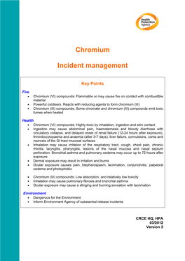 Chromium Incident Management