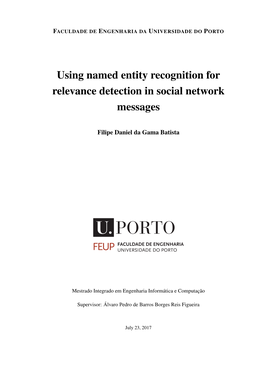 Using Named Entity Recognition for Relevance Detection in Social Network Messages