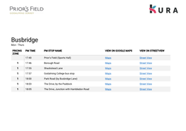 Busbridge Mon - Thurs