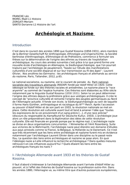 Archéologie Et Nazisme