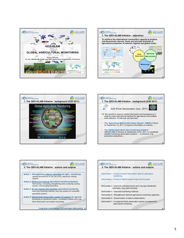 Geo-Glam Global Agricultural Monitoring