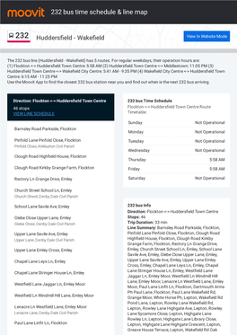 232 Bus Time Schedule & Line Route