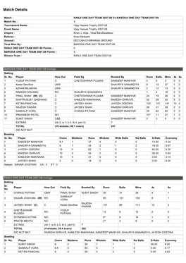 Match Details