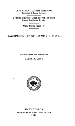 Gazetteer of Streams of Texas