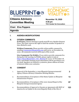 CAC Agenda November 19, 2020