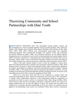 Theorizing Community and School Partnerships with Diné Youth