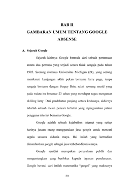 Bab Ii Gambaran Umum Tentang Google Adsense