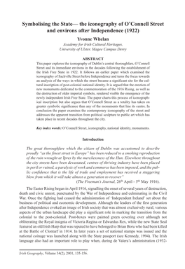 The Iconography of O'connell Street and Environs After Independence