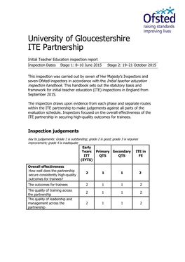 University of Gloucestershire ITE Partnership