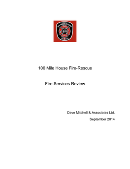 100 Mile House Fire-Rescue Fire Services Review