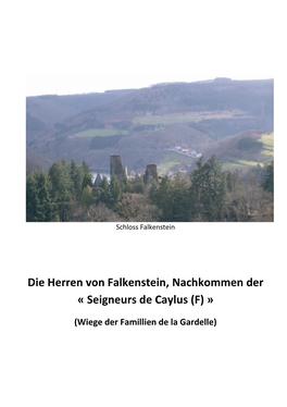 Die Herren Von Falkenstein, Nachkommen Der « Seigneurs De Caylus (F) »