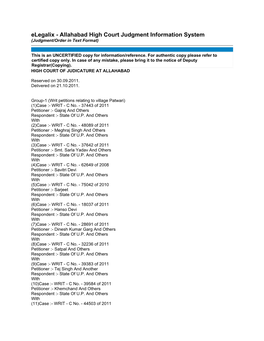 Elegalix - Allahabad High Court Judgment Information System (Judgment/Order in Text Format)