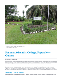 Sonoma Adventist College, Papua New Guinea