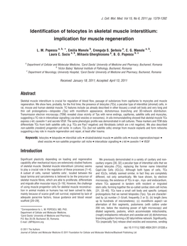 Identification of Telocytes in Skeletal Muscle Interstitium: Implication for Muscle Regeneration