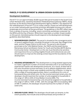 Parcel P-12 Development & Urban Design Guidelines