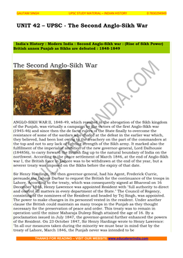 The Second Anglo-Sikh War