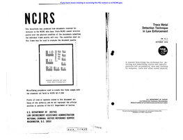 Trace Metal Detection Technique in Law Enforcement