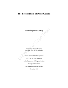 The Ecofeminism of Ivone Gebara