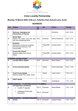 Irvine Locality Partnership