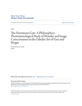 The Numinous Gate: a Philosophico-Phenomenological Study