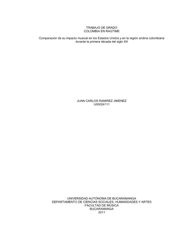 TRABAJO DE GRADO COLOMBIA EN RAGTIME Comparación De Su