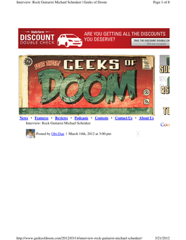 Rock Guitarist Michael Schenker | Geeks of Doom Page 1 of 8
