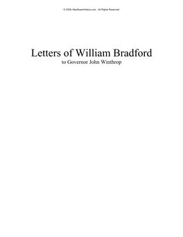 Letters of William Bradford to Governor John Winthrop
