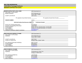 Bid Item Workbook Bidder/Contractor Data